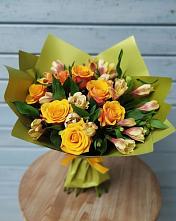 Букет цветов из:  Альстромерии и Розы в Богословке Пензенской области
