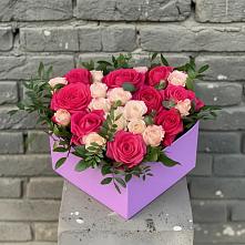 Цветочная композиция из Розы в коробке в Богословке Пензенской области