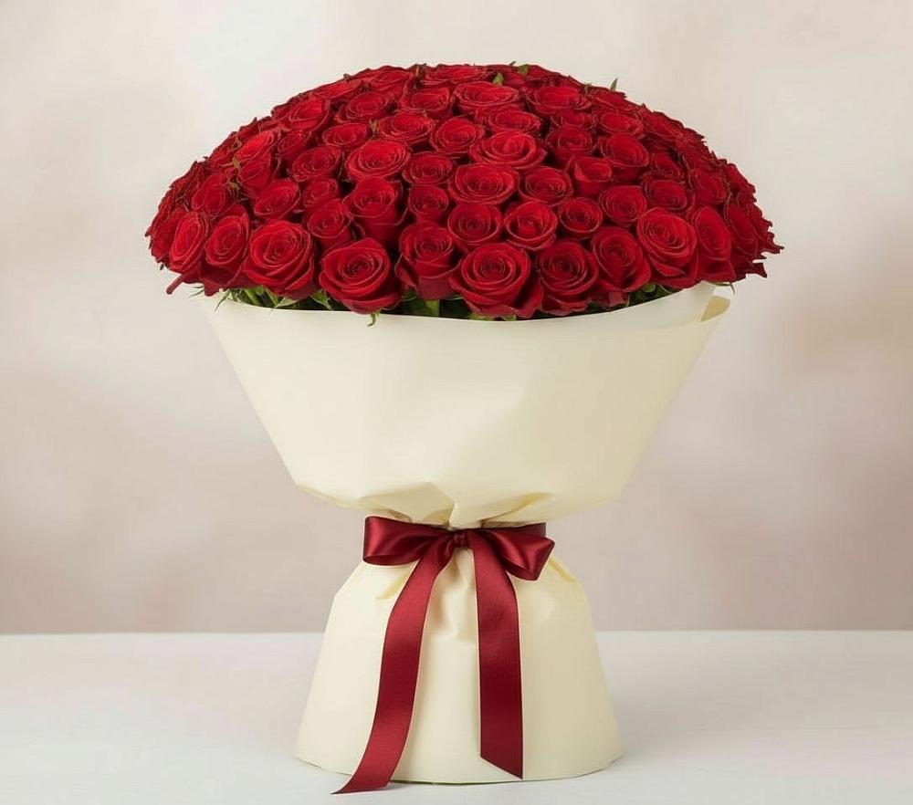 Букет 101 Красная роза Милано в Богословке Пензенской области