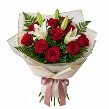Букет цветов из:  Лилии и Розы в Богословке Пензенской области