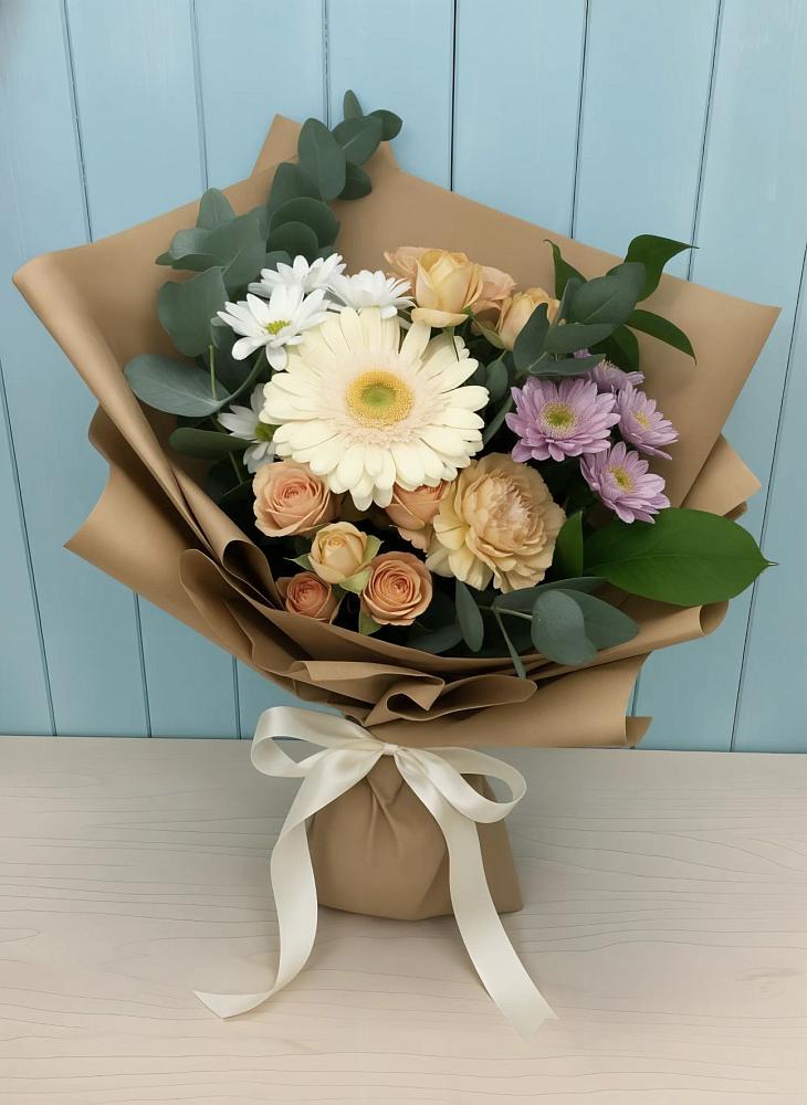 Букет цветов из: Герберы и Хризантемы в Богословке Пензенской области
