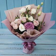 Букет цветов из:  Розы и Лизиантусы в Богословке Пензенской области