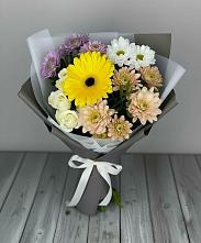Букет цветов из:  Розы, Герберы и Хризантемы #REPLACE_PRED# Богословке Пензенской области