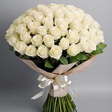 Букет 101 беля роза Белоснежка в Богословке Пензенской области