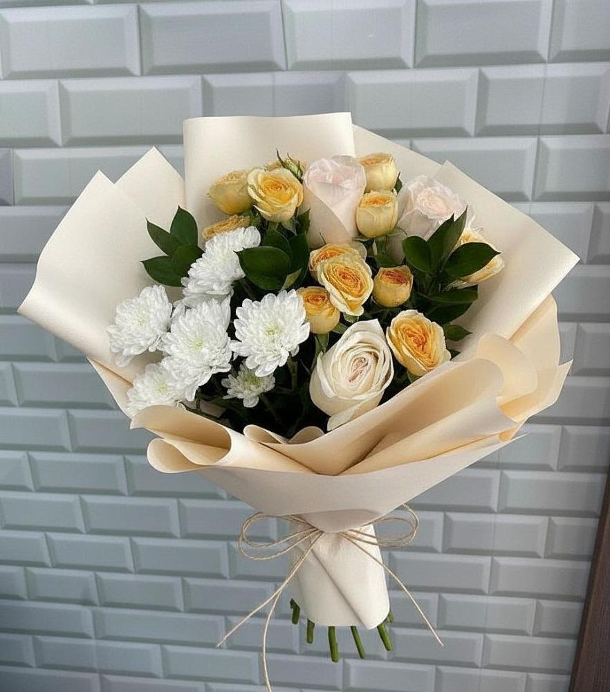 Букет цветов из: Розы и Хризантемы в Богословке Пензенской области