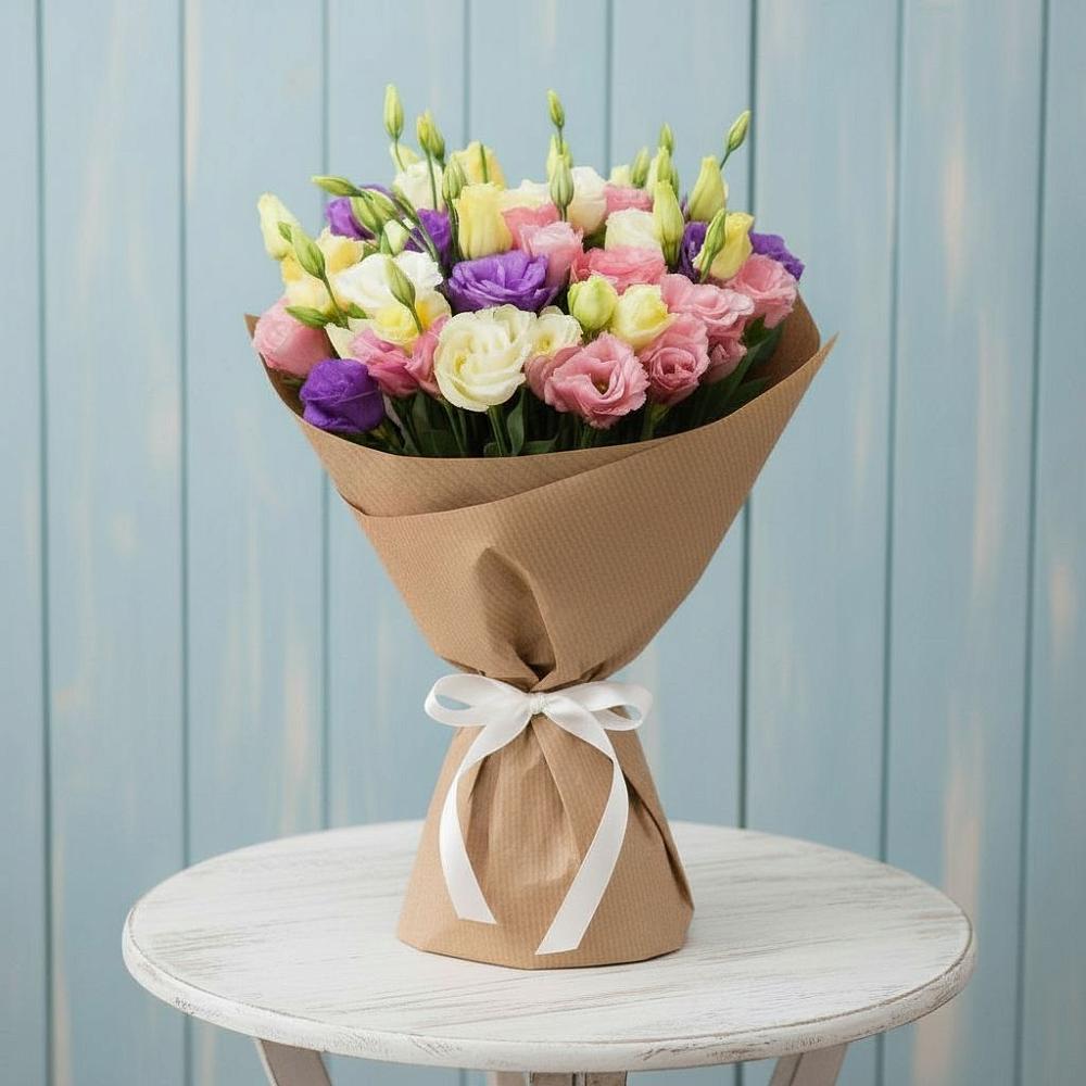 Букет цветов из: Лизиантусы в Богословке Пензенской области