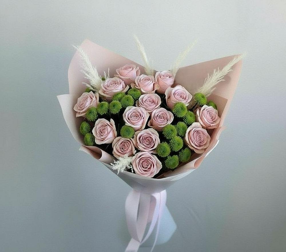 Букет цветов из: Розы и Хризантемы в Богословке Пензенской области