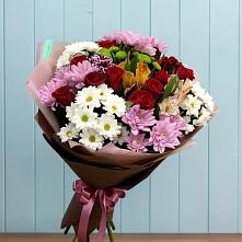 Букет цветов из:  Розы, Хризантемы и Альстромерии в Богословке Пензенской области