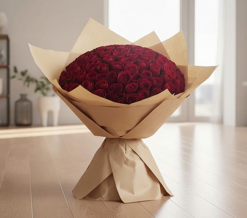 Букет 101 Красная роза в Богословке Пензенской области