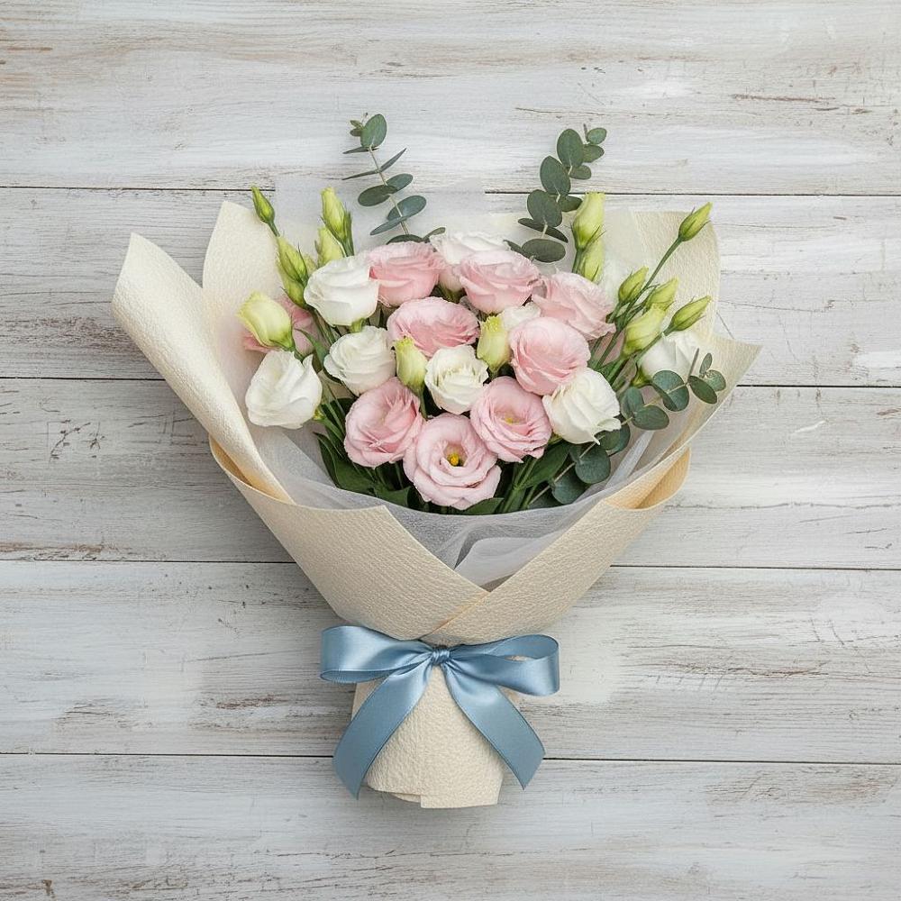 Букет цветов из: Лизиантусы в Богословке Пензенской области